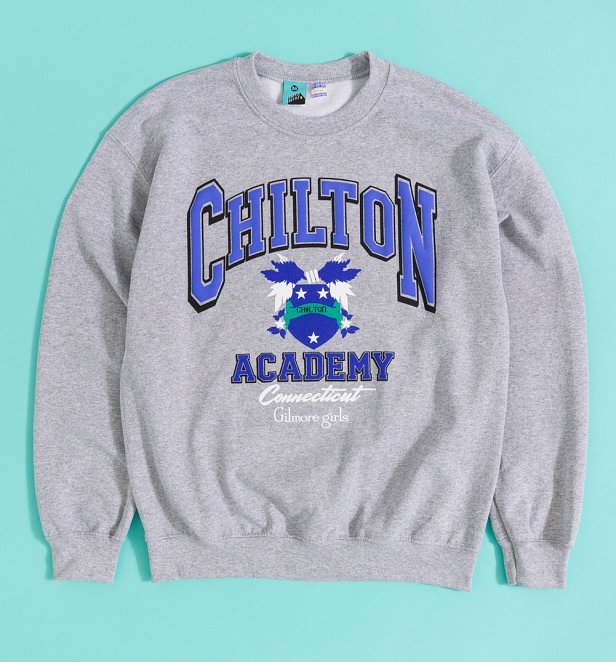 Gilmore Girls Chilton Academy Puff Print Grey Sweater