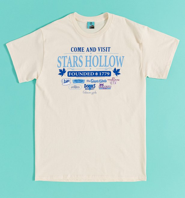 Gilmore Girls Come And Visit Stars Hollow Natural T-Shirt Gilmore Girls Come And Visit Stars Hollow Natural T-Shirt