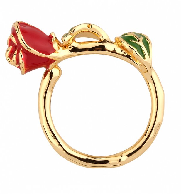 Gold Plated Beauty & The Beast Enchanted Rose Ring from Disney Couture Gold Plated Beauty & The Beast Enchanted Rose Ring from Disney Couture