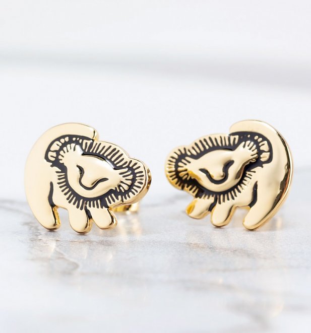 Gold Plated Disney The Lion King Simba Stud Earrings