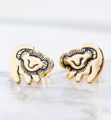 Gold Plated Disney The Lion King Simba Stud Earrings from Disney by Couture Kingdom