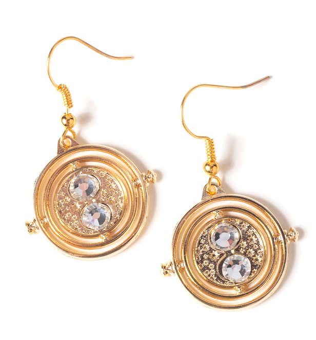 Gold Plated Harry Potter Fixed Time Turner Drop Earrings Gold Plated Harry Potter Fixed Time Turner Drop Earrings