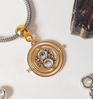 Gold Plated Harry Potter Fixed Time Turner Slider Charm Gold Plated Harry Potter Fixed Time Turner Slider Charm