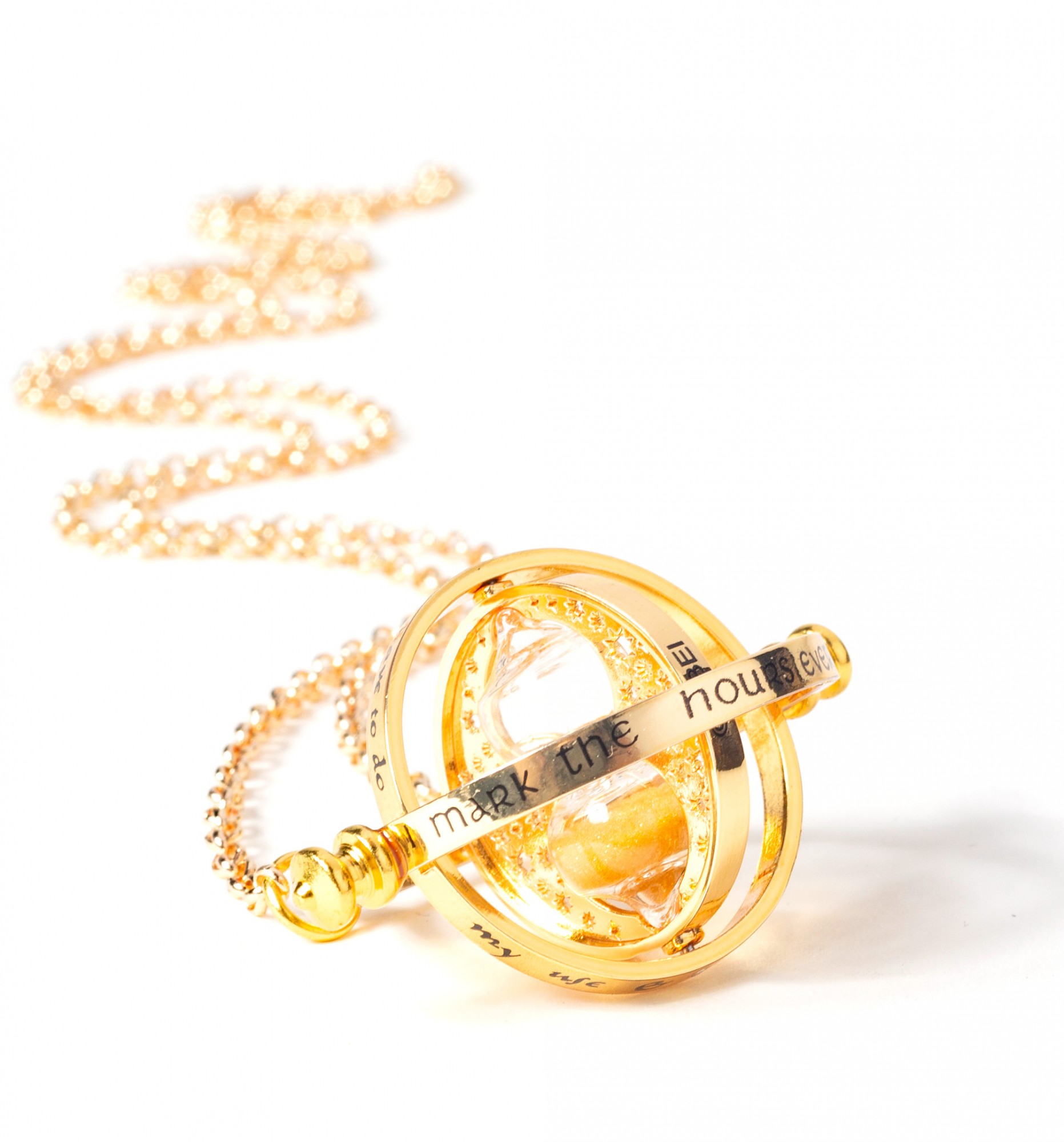 Gold Plated Harry Potter Spinning Time Turner Necklace