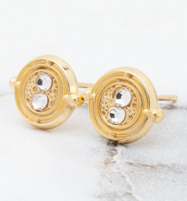 Gold Plated Harry Potter Time Turner Stud Earrings Gold Plated Harry Potter Time Turner Stud Earrings