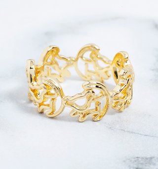 Gold Plated Simba Outline Lion King Ring Gold Plated Simba Outline Lion King Ring