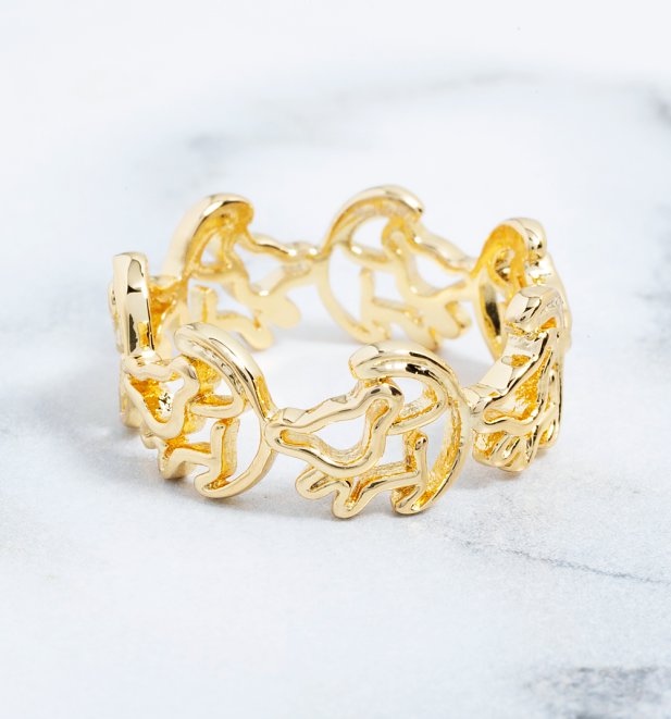 Gold Plated Simba Outline Lion King Ring