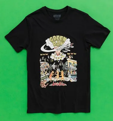 Green Day Dookie 1994 Tour Black T-Shirt