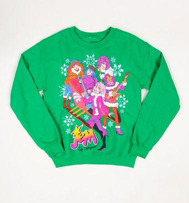 Green Jem And The Holograms Christmas Jumper Green Jem And The Holograms Christmas Jumper