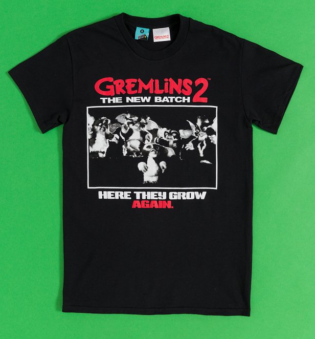 Gremlins 2 The New Batch Here They Grow Again Black T-Shirt Gremlins 2 The New Batch Here They Grow Again Black T-Shirt