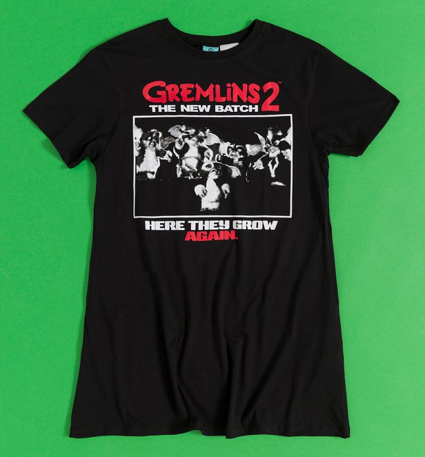 Gremlins 2 The New Batch Here They Grow Again Black T-Shirt Dress Gremlins 2 The New Batch Here They Grow Again Black T-Shirt Dress