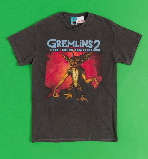 Gremlins 2 The New Batch Stripe Vintage Wash Charcoal T-Shirt Gremlins 2 The New Batch Stripe Vintage Wash Charcoal T-Shirt