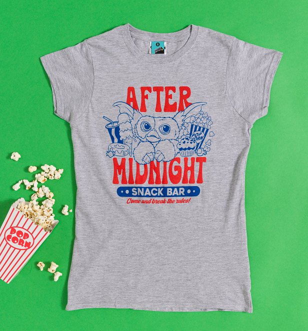 Gremlins After Midnight Snack Bar Grey Fitted T-Shirt