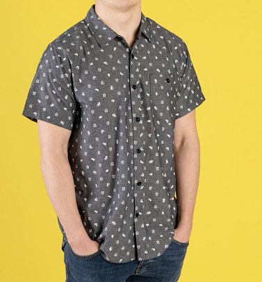 Grey Harry Potter Woven Short Sleeve Shirt Grey Harry Potter Woven Short Sleeve Shirt