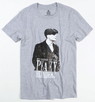 Grey Marl By Order Of The Peaky Blinders T-Shirt Grey Marl By Order Of The Peaky Blinders T-Shirt