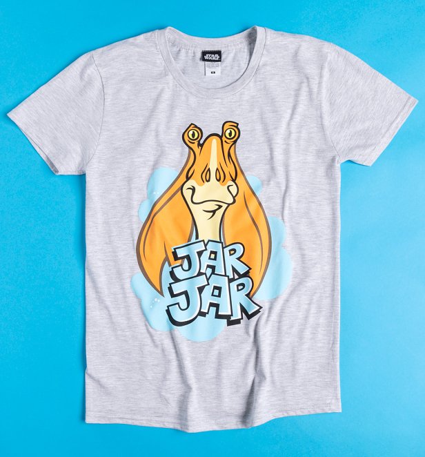 Grey Marl Star Wars Jar Jar Binks T-Shirt Grey Marl Star Wars Jar Jar Binks T-Shirt
