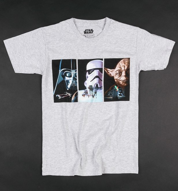 Grey Marl Star Wars VHS Art T-Shirt