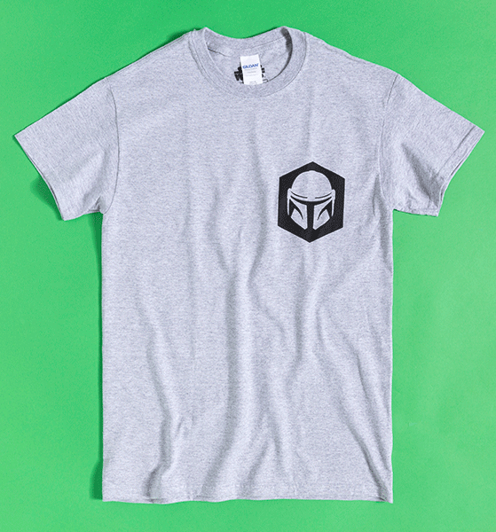 Grey Marl The Child Mandalorian T-Shirt with Back Print Grey Marl The Child Mandalorian T-Shirt with Back Print