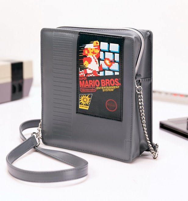 Grey Nintendo Super Mario Brothers Cartridge Cross Body Bag from Difuzed Grey Nintendo Super Mario Brothers Cartridge Cross Body Bag from Difuzed