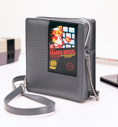 Grey Nintendo Super Mario Brothers Cartridge Cross Body Bag Grey Nintendo Super Mario Brothers Cartridge Cross Body Bag