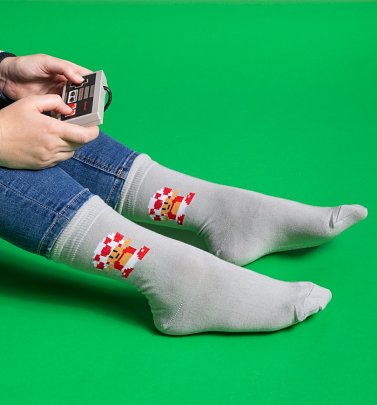 Grey Super Mario Toad Organic Cotton Socks from Dedicated Grey Super Mario Toad Organic Cotton Socks from Dedicated
