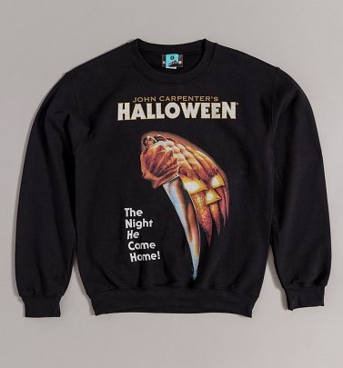 Ripple Junction Halloween Men's Long Sleeve T-Shirt Michael Myers Jumbo Print Night He Came Home Horror Black Small