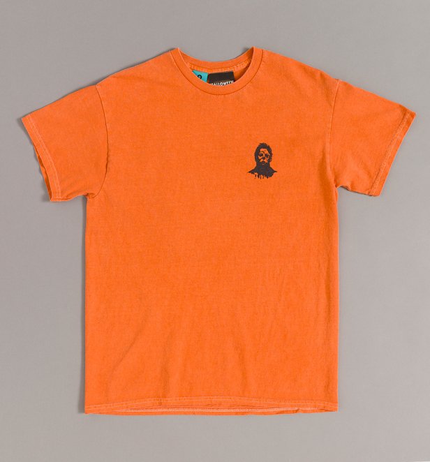 Halloween The Night He Came Home Vintage Wash Rust T-Shirt With Back Print Halloween The Night He Came Home Vintage Wash Rust T-Shirt With Back Print