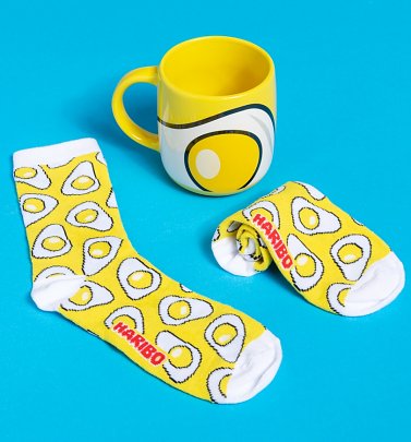 Haribo Fried Egg Mug and Socks Gift Set