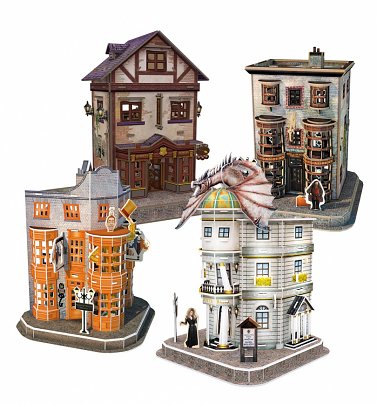 Harry Potter Diagon Alley Set of Four 3D Puzzle Harry Potter Diagon Alley Set of Four 3D Puzzle