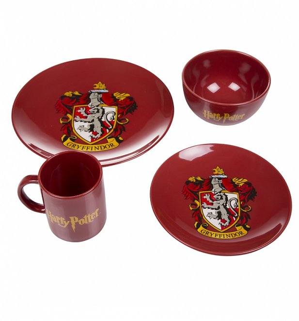 Harry Potter Gryffindor 4 Piece Ceramic Dinner Set