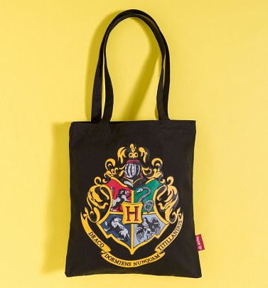 Harry Potter Hogwarts Crest Black Tote Bag