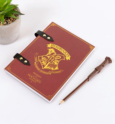 Harry Potter Hogwarts Crest Notebook and Wand Pencil Set Harry Potter Hogwarts Crest Notebook and Wand Pencil Set