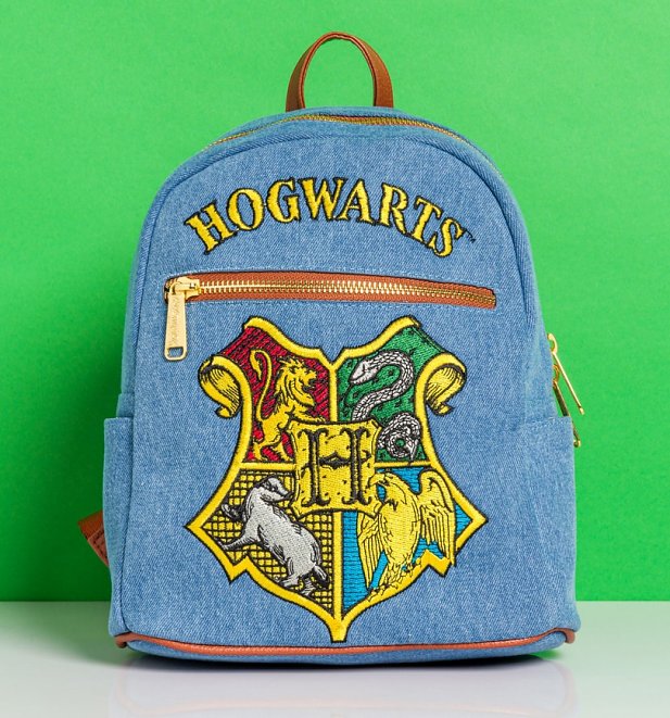 Harry Potter Hogwarts Denim Mini Backpack from Cakeworthy
