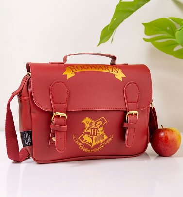 Burgundy Harry Potter Hogwarts Satchel Style Lunch Bag Burgundy Harry Potter Hogwarts Satchel Style Lunch Bag