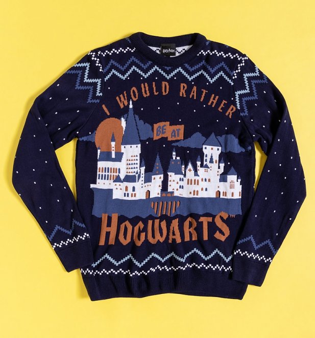 Harry Potter I'd Rather Be At Hogwarts Knitted Jumper Harry Potter I'd Rather Be At Hogwarts Knitted Jumper