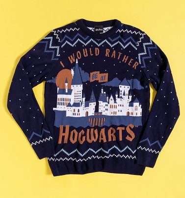 Harry Potter I'd Rather Be At Hogwarts Knitted Jumper