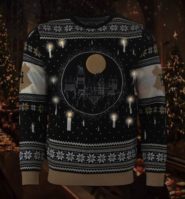 Harry Potter Light Up Hogwarts Castle Christmas Jumper Harry Potter Light Up Hogwarts Castle Christmas Jumper