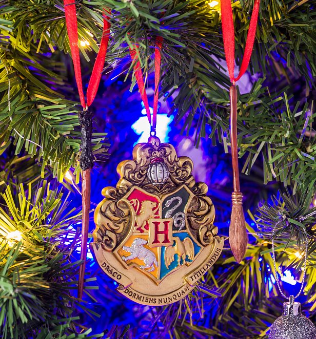 Harry Potter Set of Three Hogwarts Christmas Tree Decorations