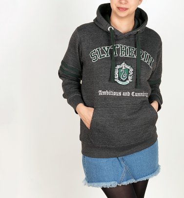 Harry Potter Slytherin Applique Charcoal Hoodie