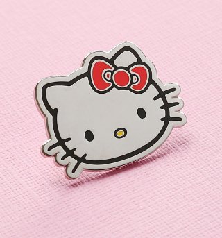 Hello Kitty Classic Silver Enamel Pin from Punky Pins Hello Kitty Classic Silver Enamel Pin from Punky Pins