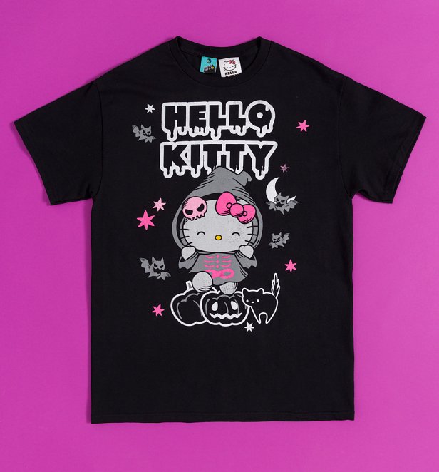 Hello Kitty Halloween Grim Reaper Black T-Shirt