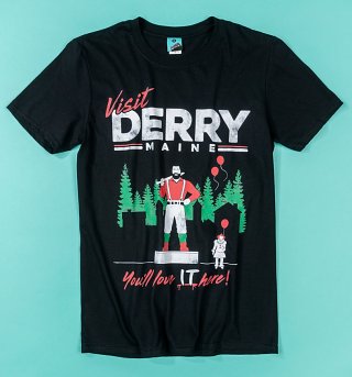 IT Inspired Visit Derry Maine Black T-Shirt IT Inspired Visit Derry Maine Black T-Shirt