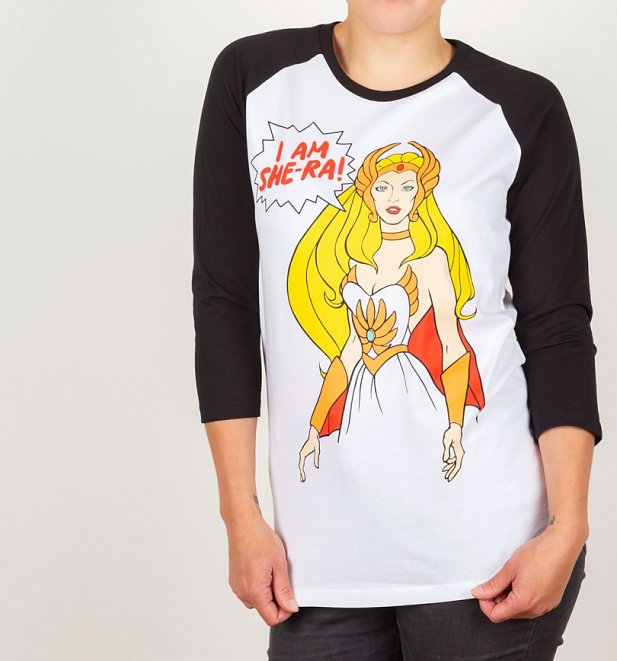 I Am She-Ra White And Black Raglan Baseball Shirt