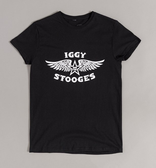 Iggy And The Stooges Wings Logo Black T-Shirt Iggy And The Stooges Wings Logo Black T-Shirt