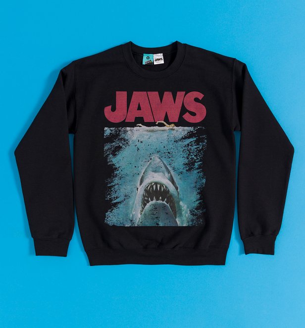 Jaws Distressed Movie Poster Black Sweater Jaws Distressed Movie Poster Black Sweater