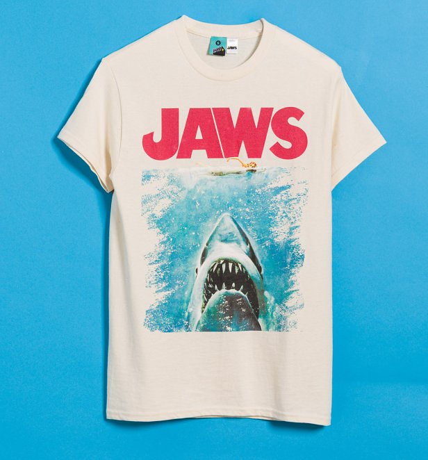 Jaws Distressed Movie Poster Natural T-Shirt Jaws Distressed Movie Poster Natural T-Shirt