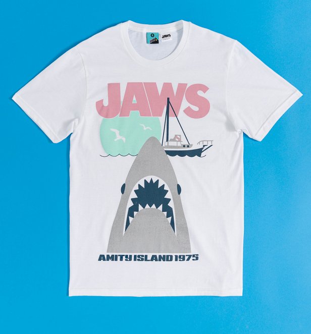 Jaws Pastel Shark White T-Shirt Jaws Pastel Shark White T-Shirt