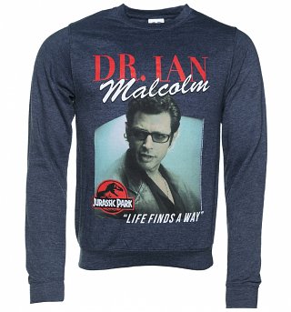 Jurassic Park Dr Ian Malcolm Heather Navy Sweater Jurassic Park Dr Ian Malcolm Heather Navy Sweater