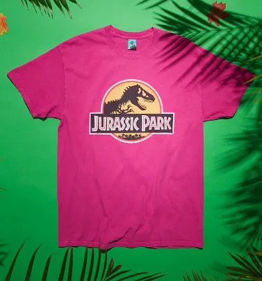 Womens Charcoal Marl Jurassic Park Logo Boyfriend T Shirt at