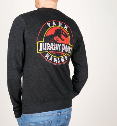 Jurassic Park Ranger Back Print Black Heather Sweater Jurassic Park Ranger Back Print Black Heather Sweater